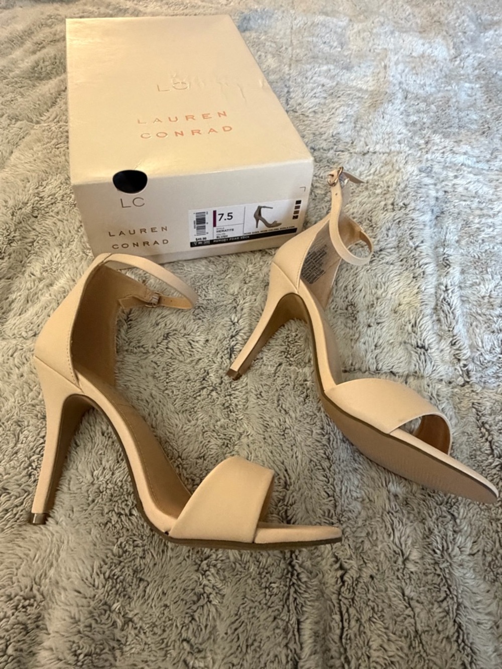 LC Lauren Conrad Blush Ankle-Strap Open-Toe Heels - Picture 7 of 10